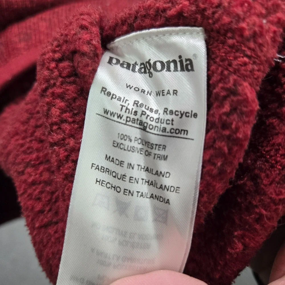 Patagonia‎ Men Sweatshirt Medium Red Better Sweater Fleece 1/2 Zip Mock Neck